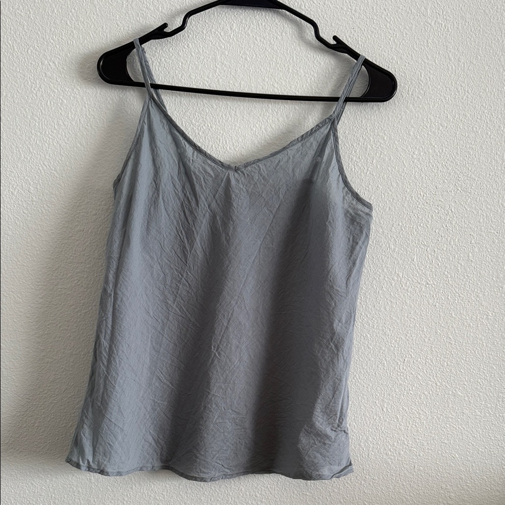 Soft Surroundings Silk Blend Cami Tank Top Blue Gray Size S
